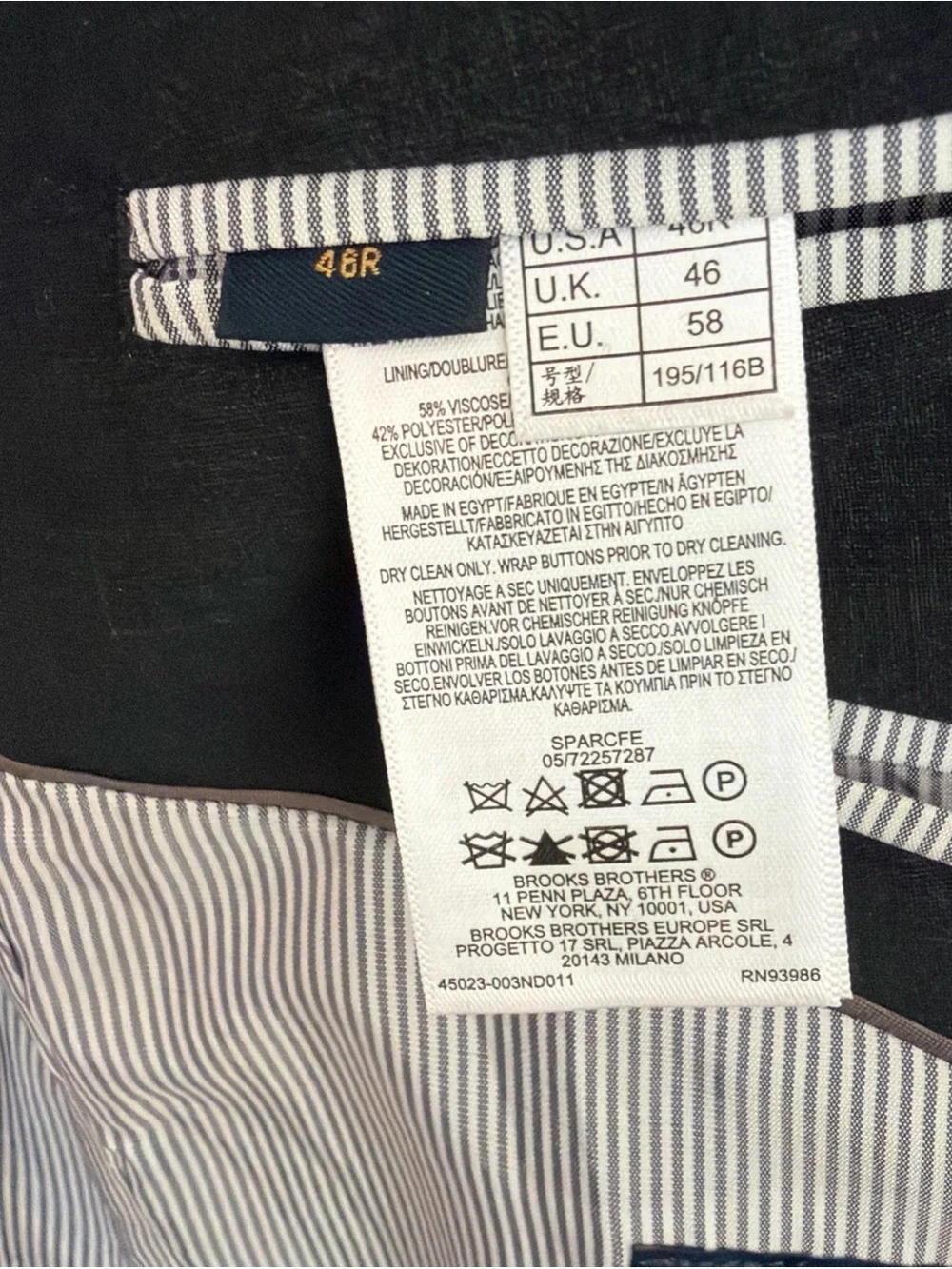 Brooks Brother’s Explorer Navy Blue Two-Button Men's Blazer 46R
